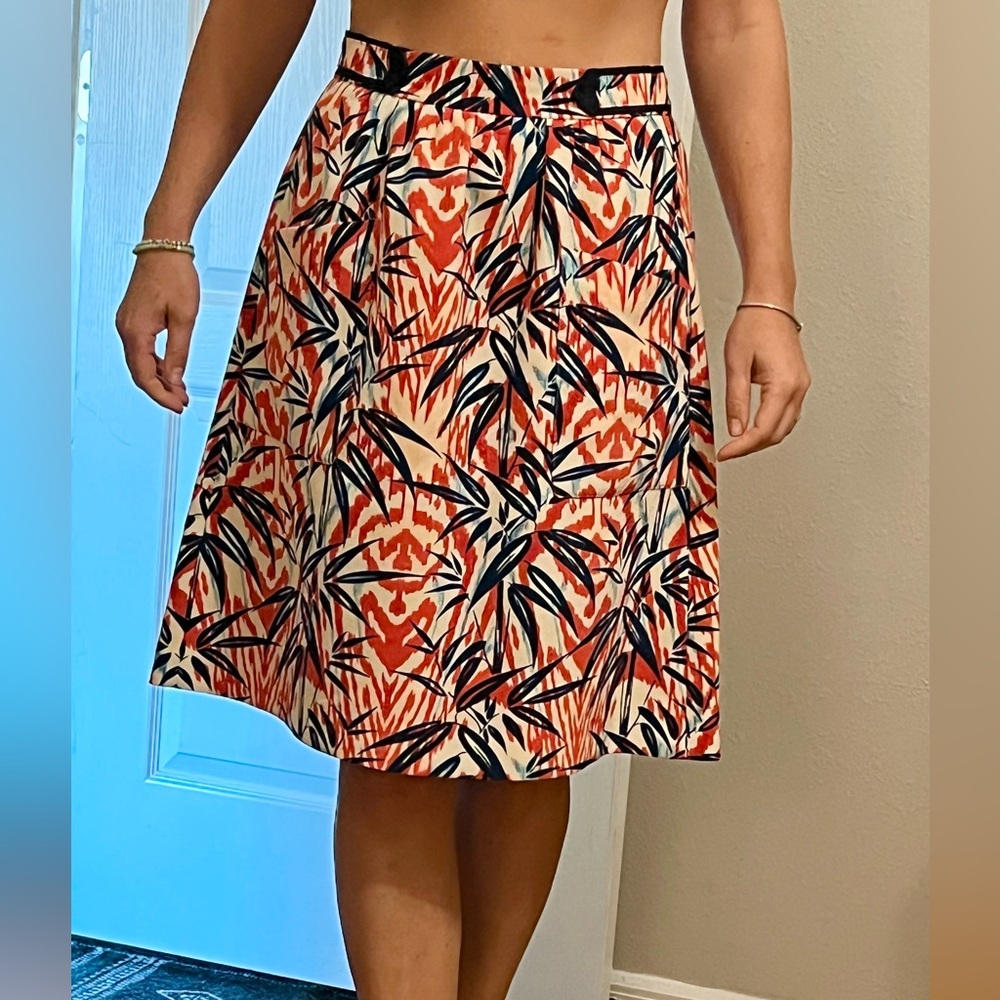 Zara Print A-Line Skirt with pockets